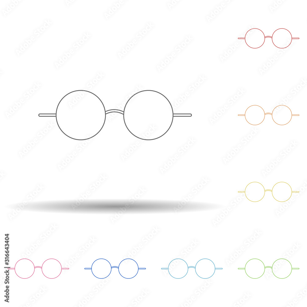 Aufkleber colored glasses in multi color style icon. simple thin line, outline vector of web icons for ui and 