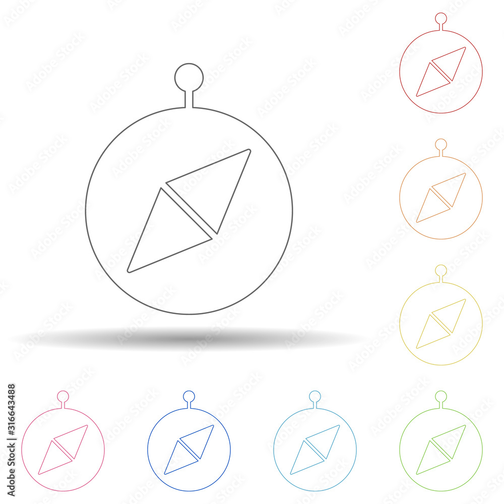 Aufkleber colored compass in multi color style icon. simple thin line, outline vector of web icons for ui and 