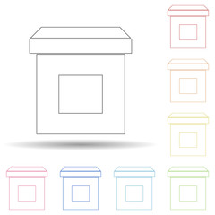 Colored box in multi color style icon. Simple thin line, outline vector of web icons for ui and ux, website or mobile application