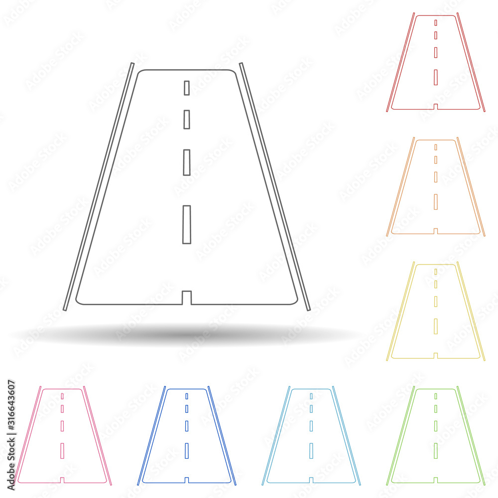 Aufkleber colored asphalt road in multi color style icon. simple thin line, outline vector of web icons for ui