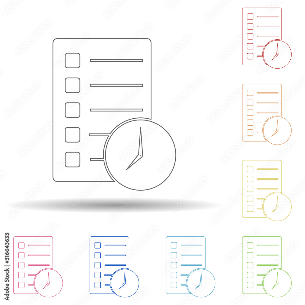 Aufkleber colored timeline in multi color style icon. simple thin line, outline vector of web icons for ui and