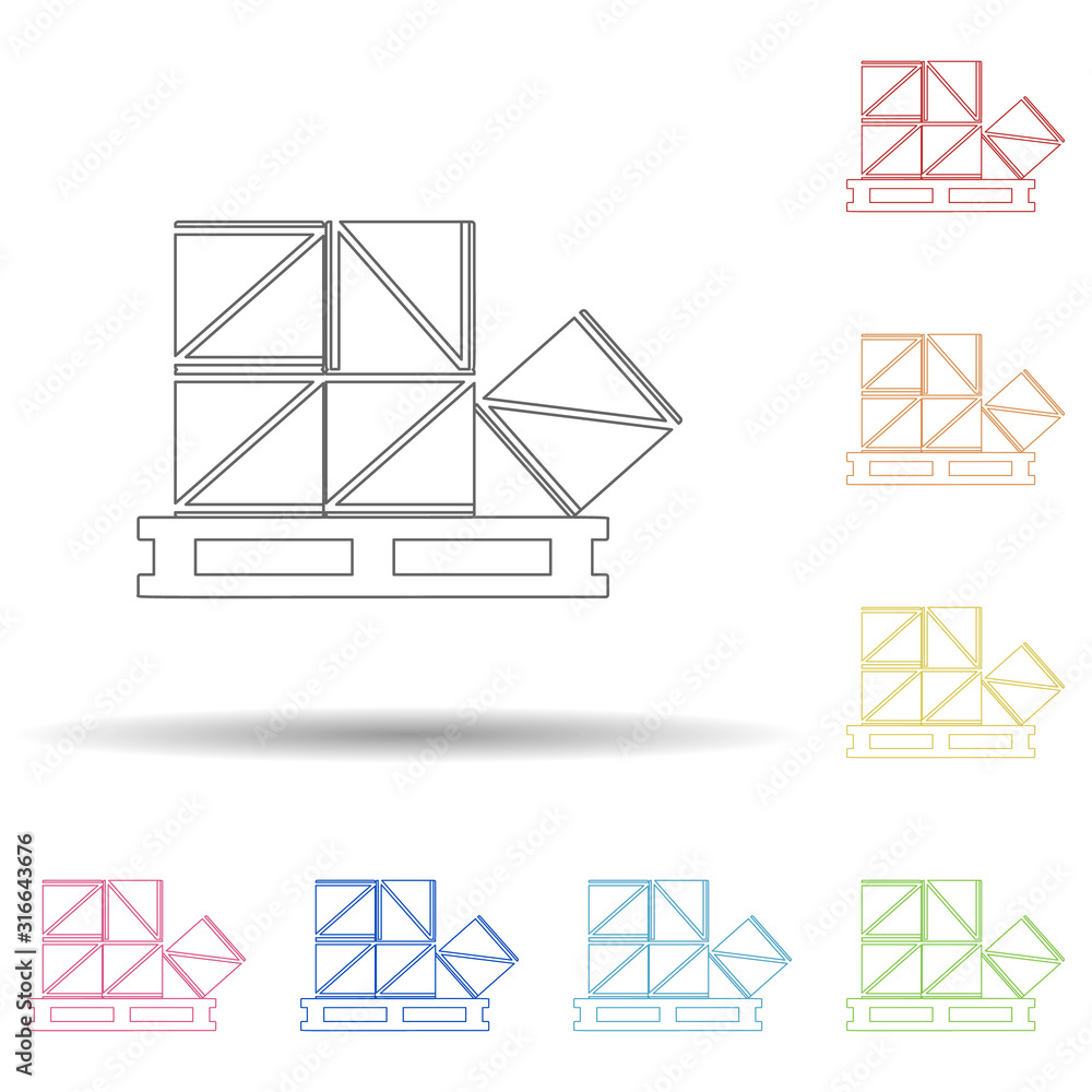 Poster colored stock box in multi color style icon. simple thin line, outline vector of web icons for ui an
