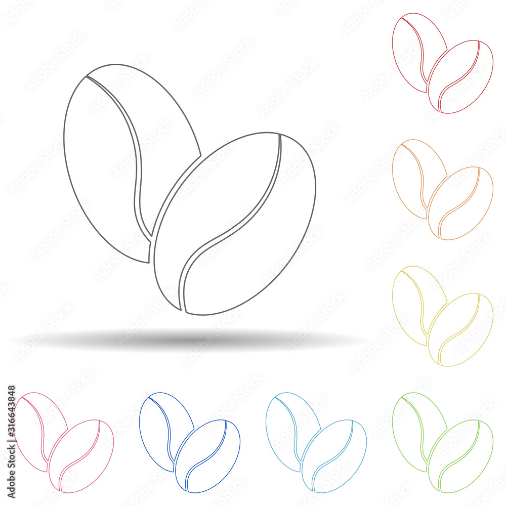 Poster colored coffee in multi color style icon. simple thin line, outline vector of web icons for ui and u