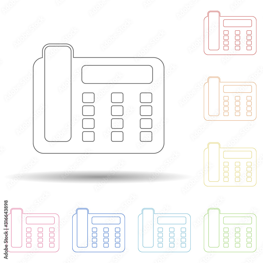Aufkleber colored line phone in multi color style icon. simple thin line, outline vector of web icons for ui a