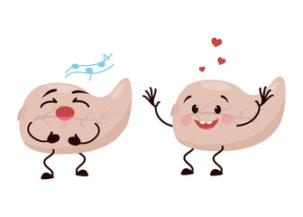 Cartoon character of the pancreas.