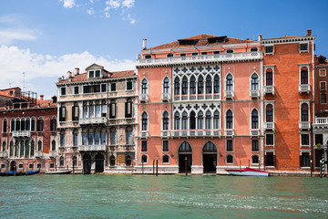 Fototapeta na wymiar Typical view on Venice Grand Canal. Italy
