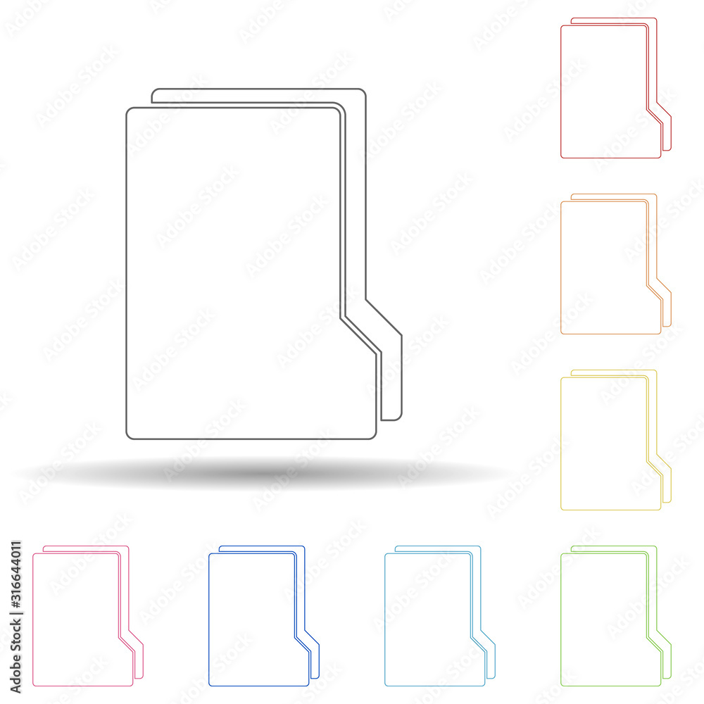 Aufkleber colored folder in multi color style icon. simple thin line, outline vector of web icons for ui and u