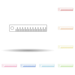 Colored ruler in multi color style icon. Simple thin line, outline vector of web icons for ui and ux, website or mobile application