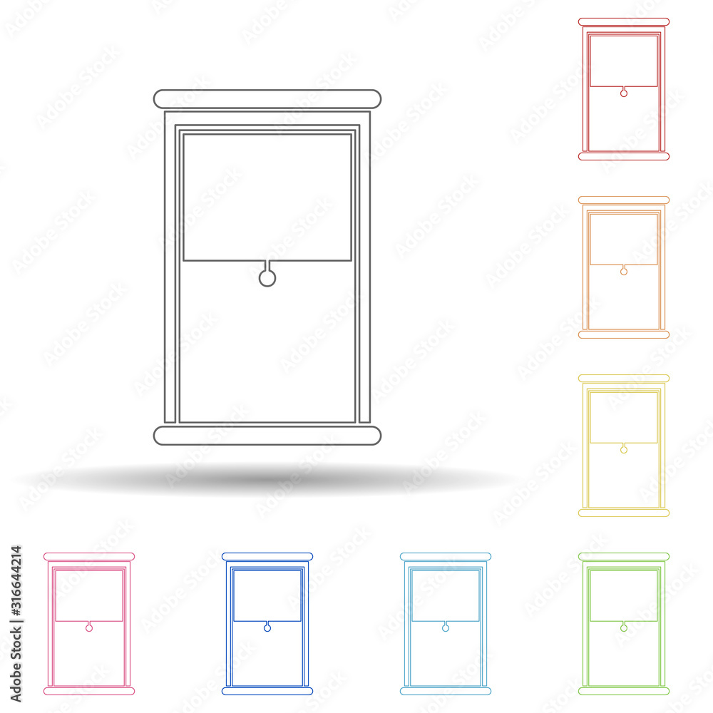 Aufkleber colored window in multi color style icon. simple thin line, outline vector of web icons for ui and u