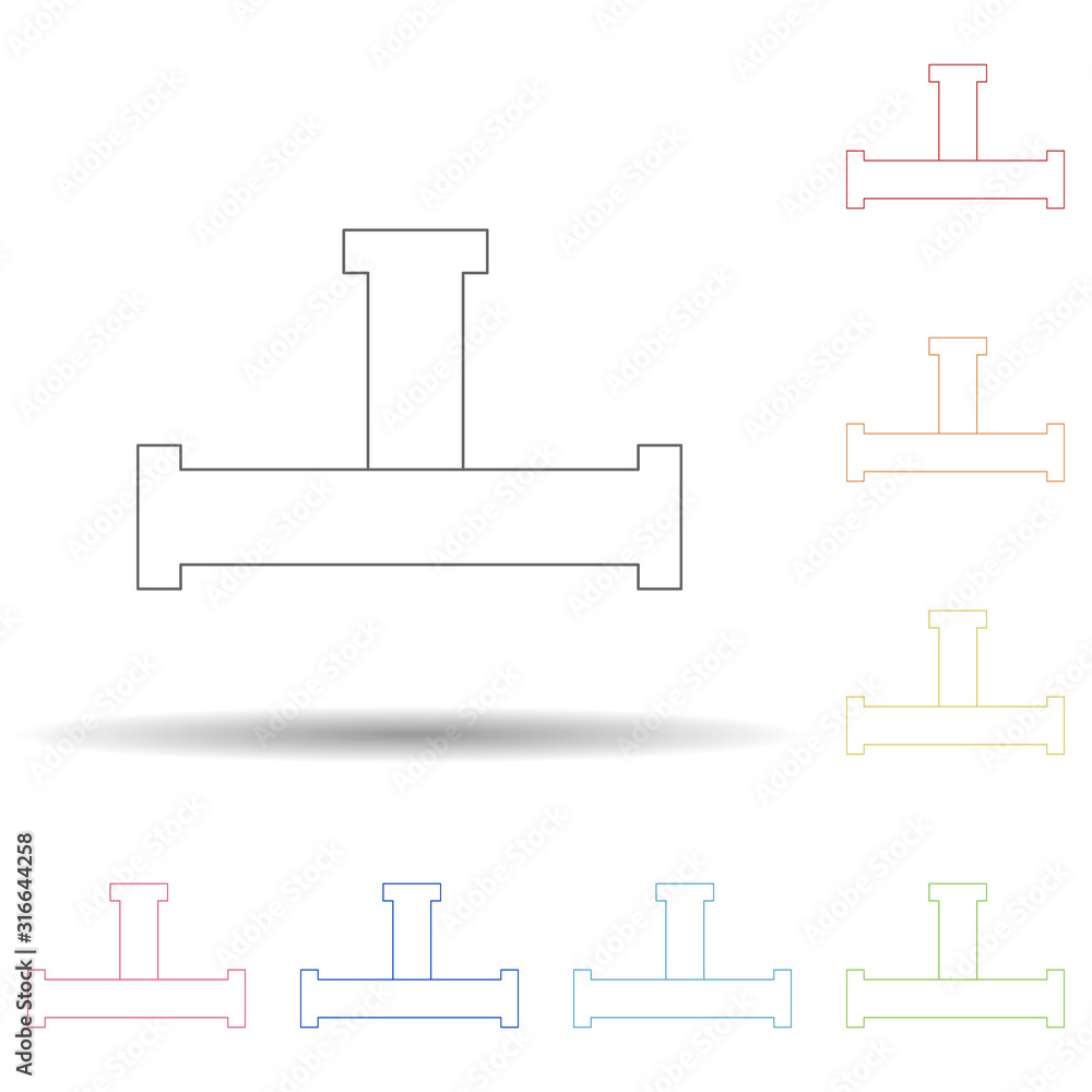 Aufkleber colored pipe in multi color style icon. simple thin line, outline vector of web icons for ui and ux,