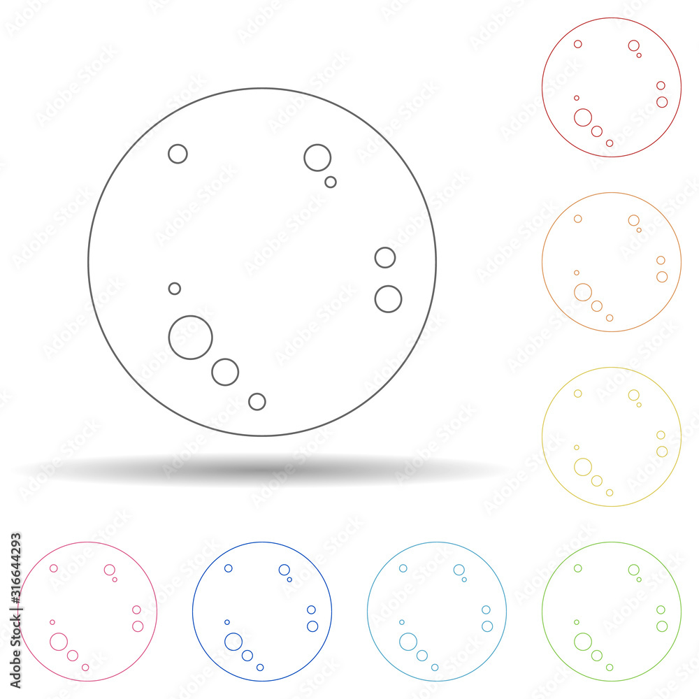 Aufkleber moon in multi color style icon. simple thin line, outline vector of space icons for ui and ux, websi