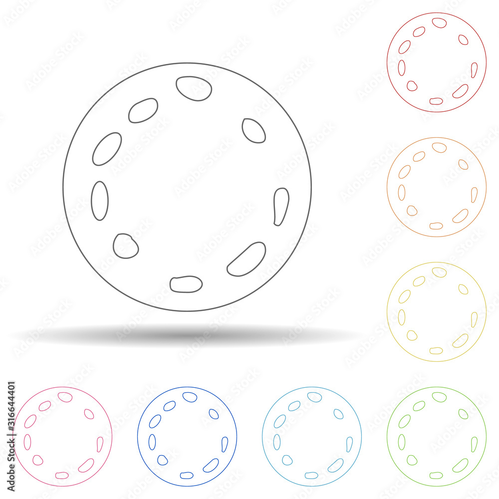 Aufkleber moon in multi color style icon. simple thin line, outline vector of space icons for ui and ux, websi