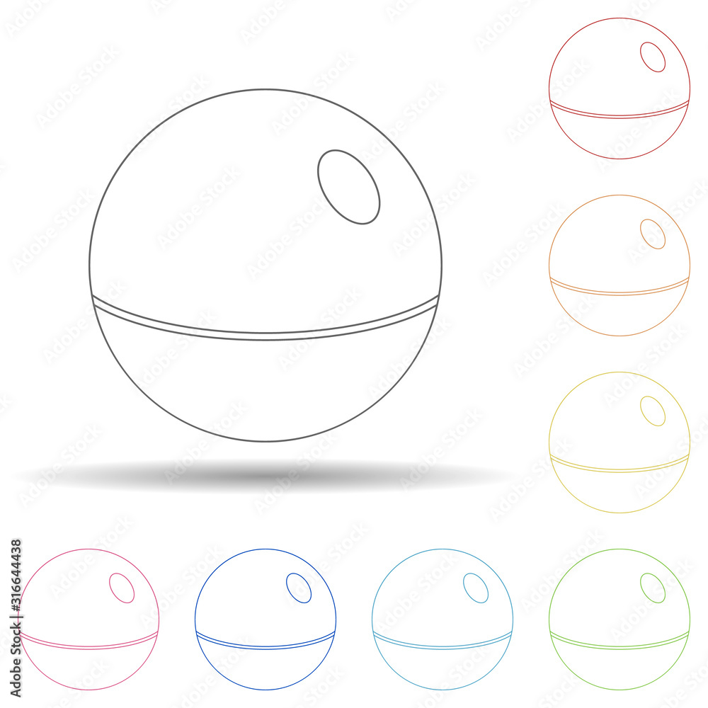 Poster planet in multi color style icon. simple thin line, outline vector of space icons for ui and ux, web