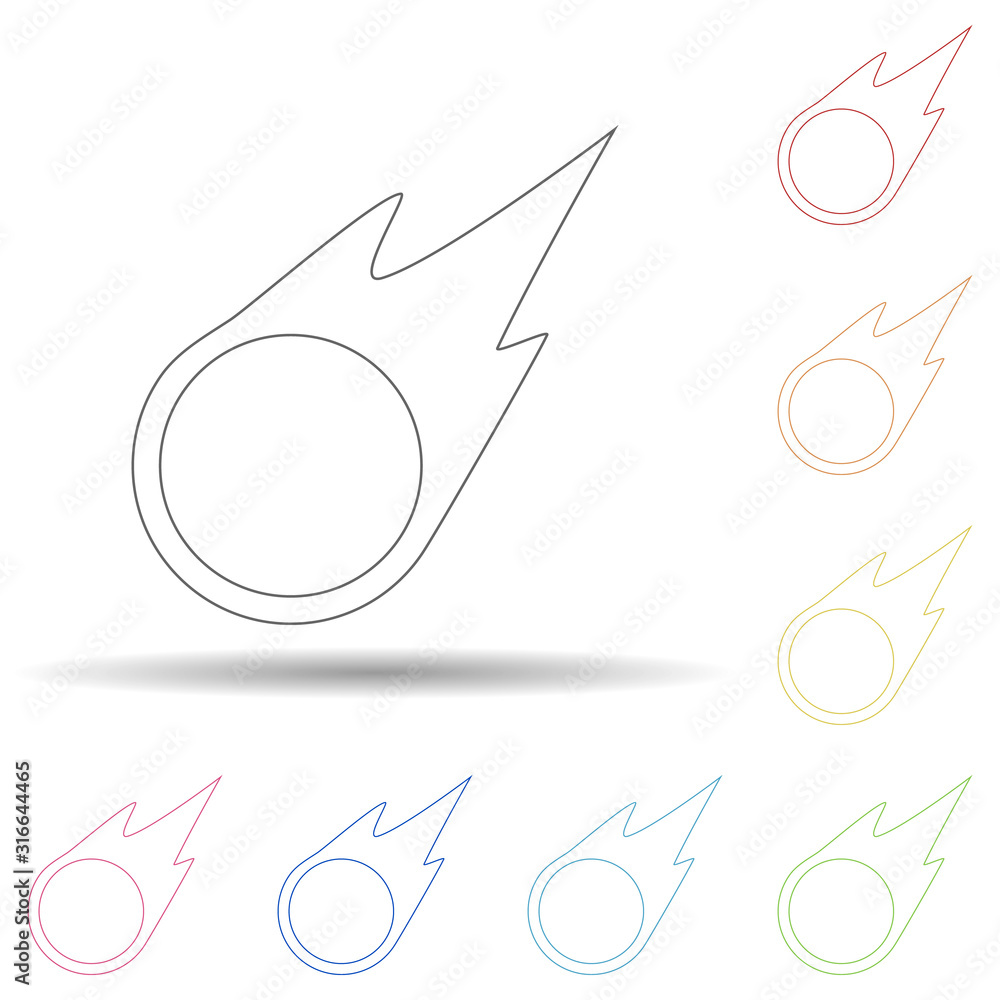 Aufkleber meteorite in multi color style icon. simple thin line, outline vector of space icons for ui and ux, 