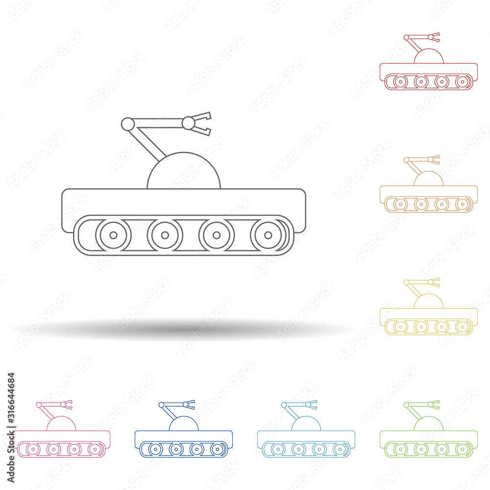 Aufkleber rover in multi color style icon. simple thin line, outline vector of space icons for ui and ux, webs