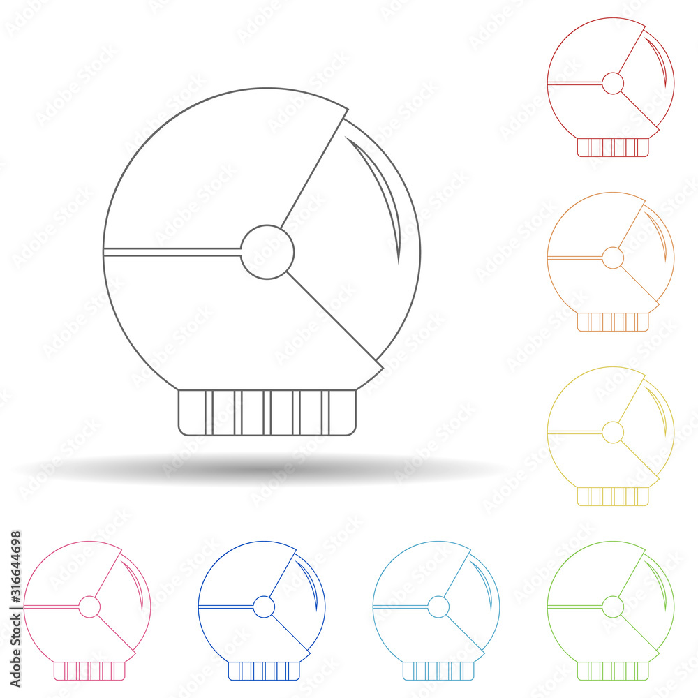 Aufkleber cosmonaut's helmet in multi color style icon. simple thin line, outline vector of space icons for ui