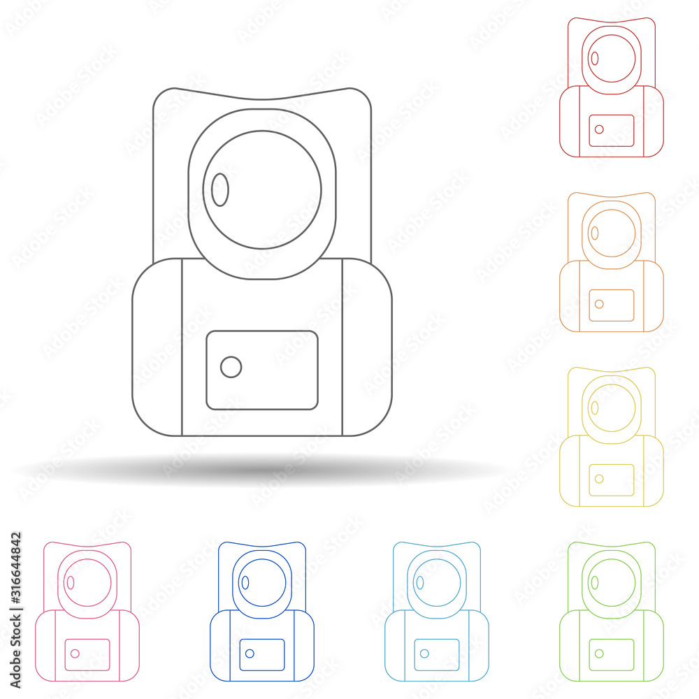 Aufkleber cosmonaut's suit in multi color style icon. simple thin line, outline vector of space icons for ui a