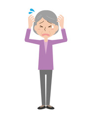 困る　困惑　悩む　焦る　高齢　女性