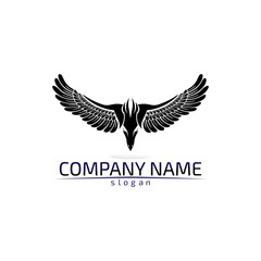 Obraz premium Falcon Wings Logo Template vector icon logo design app