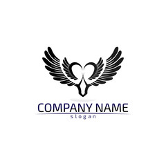 Fototapeta premium Falcon Wings Logo Template vector icon logo design app