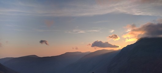 sunset in mountains