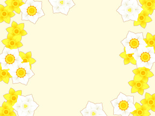 Obraz premium スイセンのイラスト背景