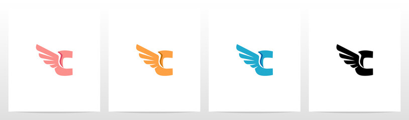 Wings On Letter Logo Design C