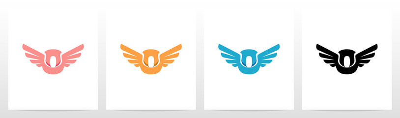 Fototapeta premium Wings On Letter Logo Design O