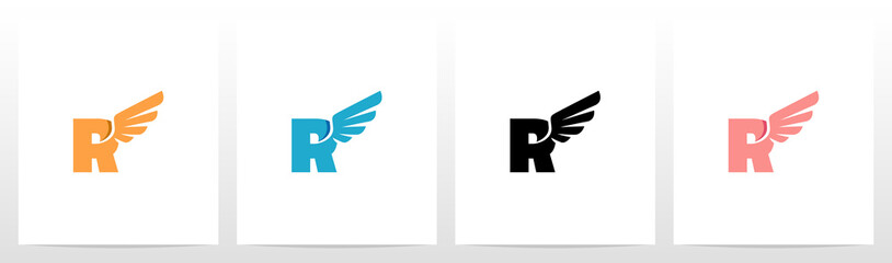 Wings On Letter Logo Design R