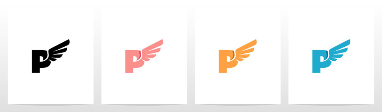 Wings On Letter Logo Design P