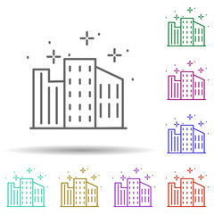 Cityscape, building in multi color style icon. Simple thin line, outline vector of geography icons for ui and ux, website or mobile application