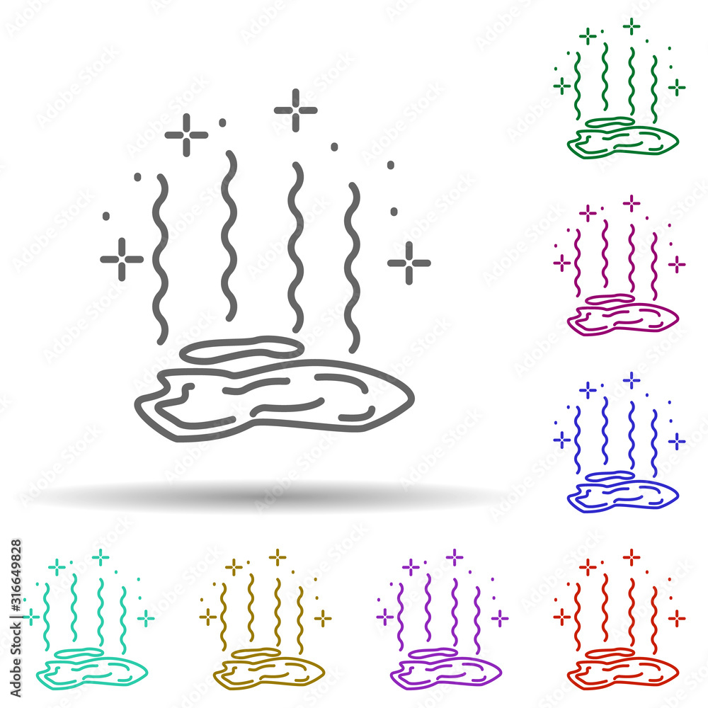 Poster water, evaporation in multi color style icon. simple thin line, outline vector of geography icons fo
