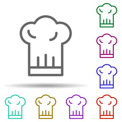 Chef hat, italy in multi color style icon. Simple thin line, outline vector of italy icons for ui and ux, website or mobile application
