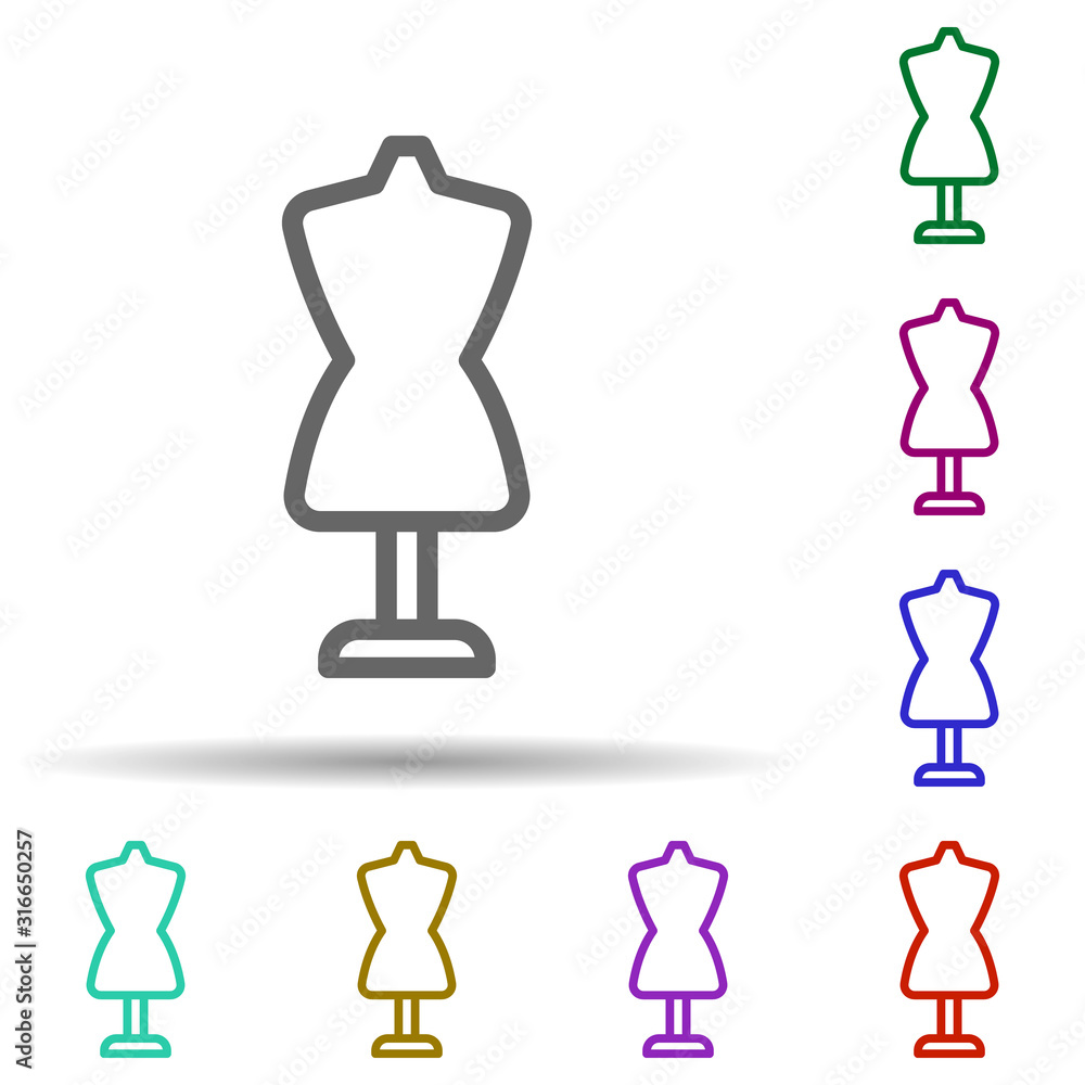 Poster mannequin, italy in multi color style icon. simple thin line, outline vector of italy icons for ui a