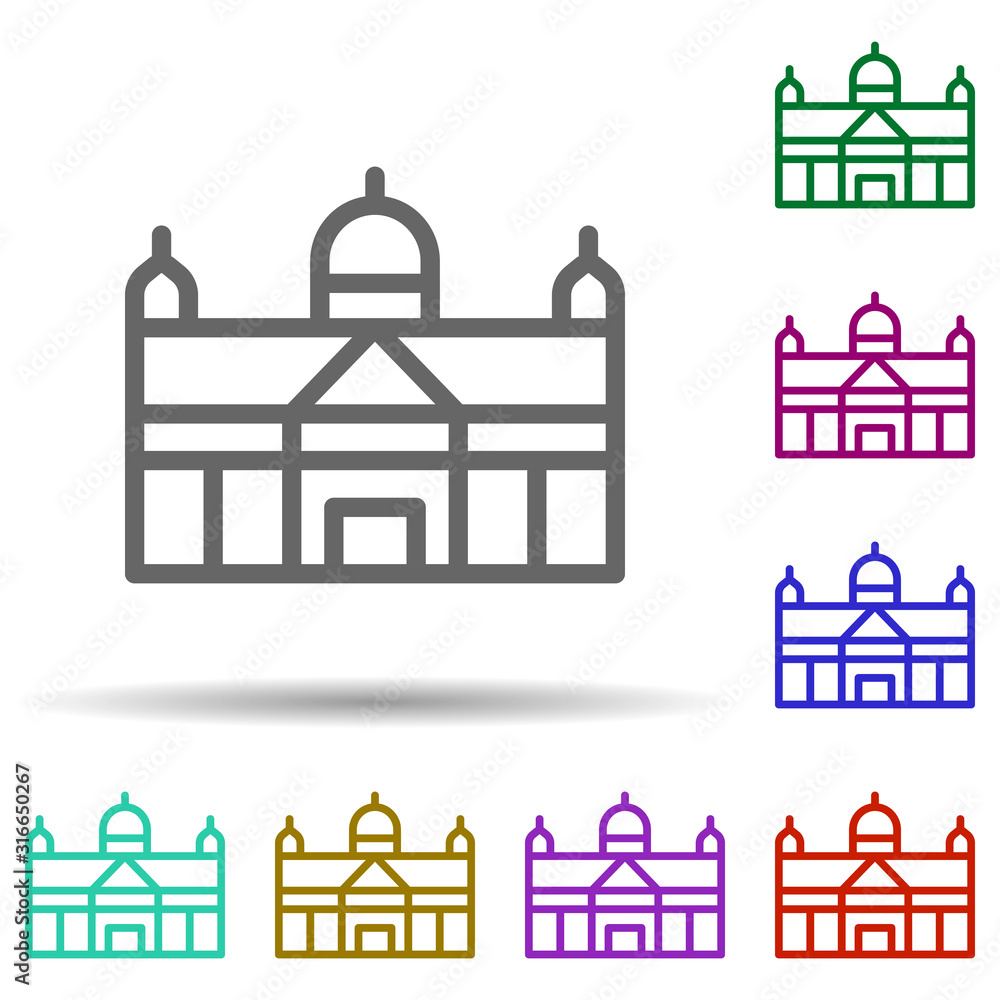 Aufkleber building, italy in multi color style icon. simple thin line, outline vector of italy icons for ui an