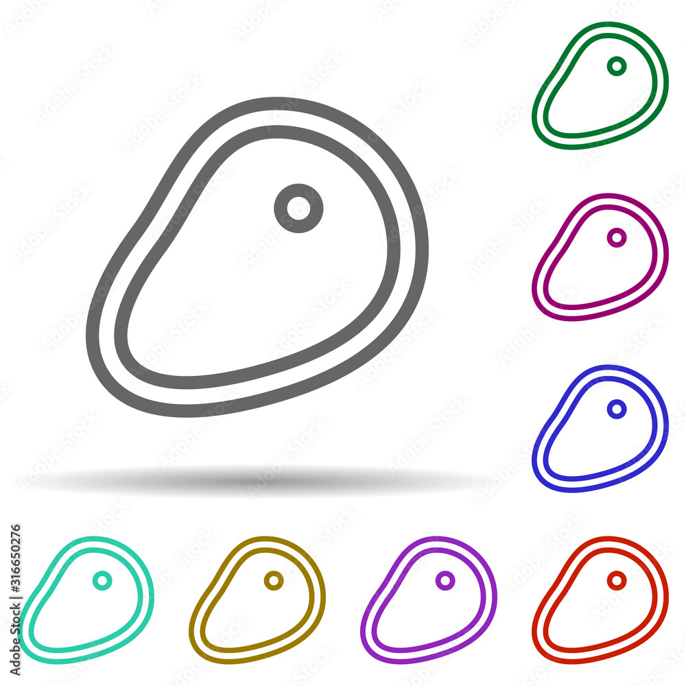 Poster steak, italy in multi color style icon. simple thin line, outline vector of italy icons for ui and u