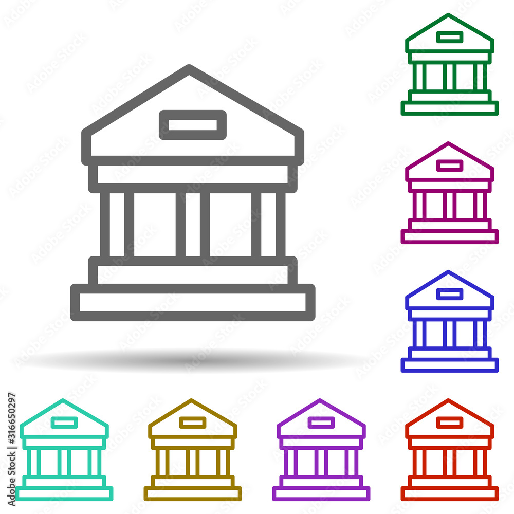 Aufkleber building, italy in multi color style icon. simple thin line, outline vector of italy icons for ui an