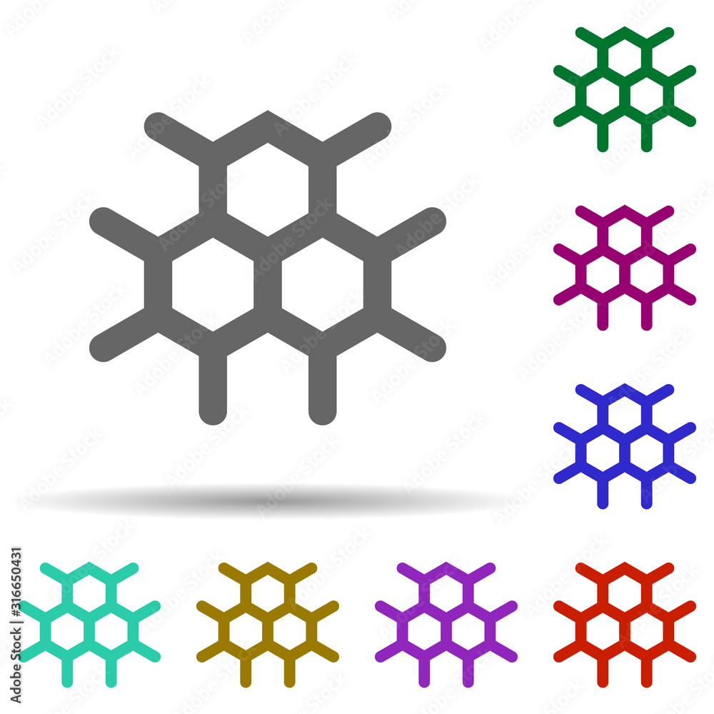 Poster laboratory, chemical composition in multi color style icon. simple glyph, flat vector of laboratory 
