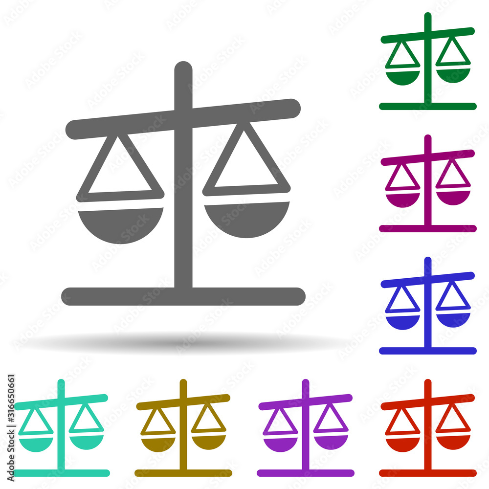 Poster laboratory, trial balance in multi color style icon. simple glyph, flat vector of laboratory icons f