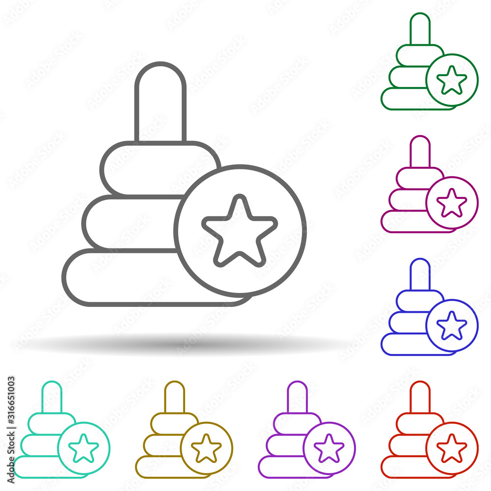 Poster toy shop, mall in multi color style icon. simple thin line, outline vector of mall icons for ui and 