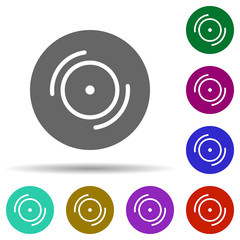 Music festival, album, recorded, track in multi color style icon. Simple glyph, flat vector of music festival icons for ui and ux, website or mobile application