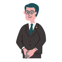 スーツ  男性　士業　立っている