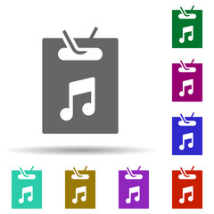 Music festival, vip pass, id in multi color style icon. Simple glyph, flat vector of music festival icons for ui and ux, website or mobile application