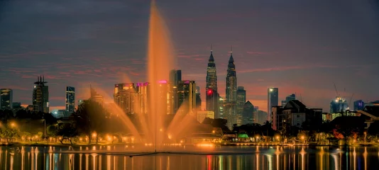 Gordijnen Kuala Lumpur night Scenery, The Palace of Culture © anwar