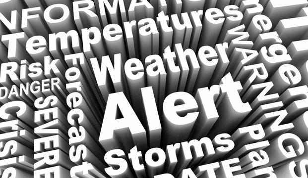 Weather Alert Storm Update Danger Warning Words 3d Animation