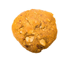 Homemade Oatmeal Raisin Cookies on a white background, clipping paths