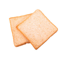 Wholewheat sliced ​​bread isolated on a white background, clipping paths