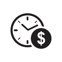 money time icon, dollar time icon