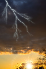 Sunset Lightning Storm