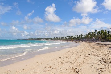 Fototapeta na wymiar Sunny Beach in Dominican Republic, Punta Cana